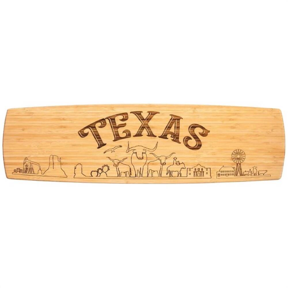 NEW TOTALLY BAMBOO texas state charcuterie board in beige